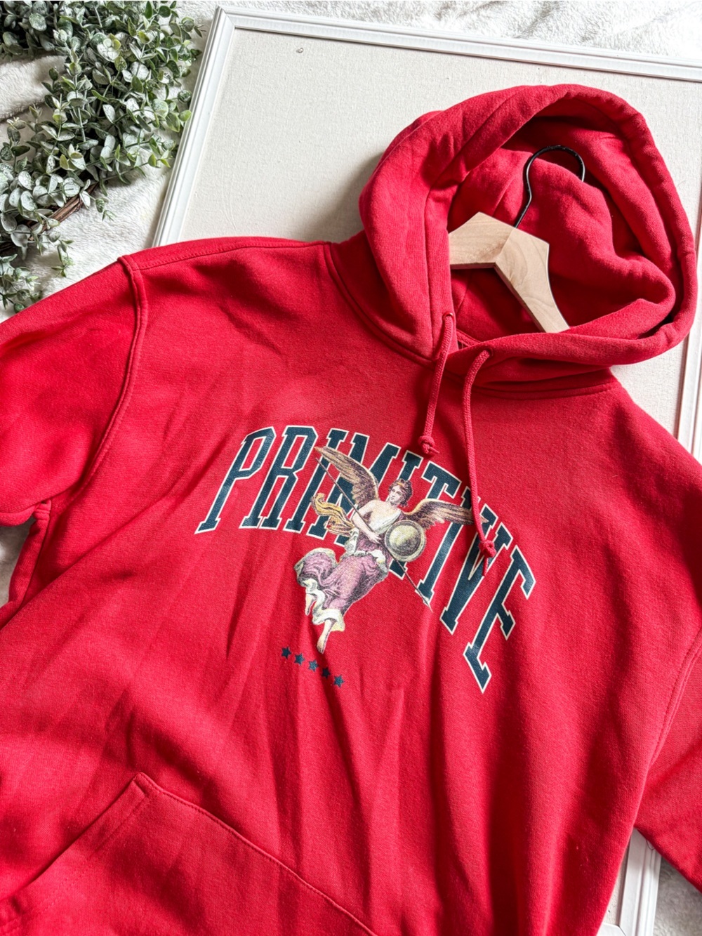 Primitive Skateboarding Red Graphic Hoodie Angel Logo Pullover Mens Large